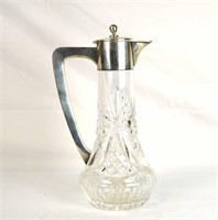 Art Decor Silver Mounted Cut Crystal Pitcher