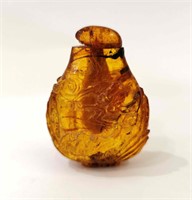 Chinese Carved Amber Snuff Bottle