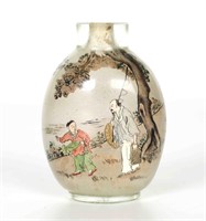 Chinese Reverse Painted Perking Glass Snuff Bottle