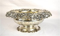 Heavy Silver Center Piece Reticulated Top