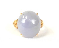 18K Gold Lavender Jadeite & Diamond Ring