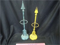 Lot of 2, cast arrow candle holders