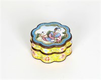Chinese Enamel on Copper Lobed Box