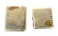 Two Russian Gold Inlaid Silver Boxes