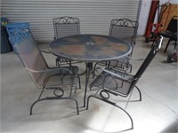 Metal Patio Table with Four Chairs