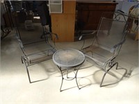 Small Metal Table with 2 Chairs