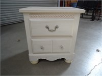 Wood Painted End Table with Drawers