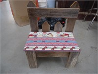 Wooden Padded Seat Child's Bench