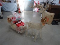 Santa, Sleigh & Reindeer Lighted Decoration