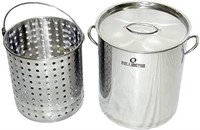 26 QT Stainless Steel Pot with Strainer Basket