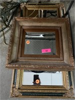 2PC LOT OF MIRRORS / NICE BLACK & GOLD TRIM ON ONE