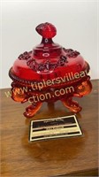 Ruby argonaut covered candy dish with dolphin