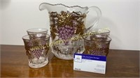 Mosser gold leaf with grape and cable water set