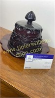 Mosser amethyst grape and cable butter dish