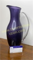 Amythest art glass pitcher with applied handle