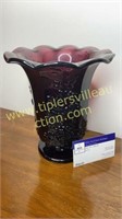 Mosser heavy amethyst grape pattern vase