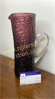 Tall textured amethyst pitcher with applied