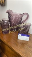 Smith glass amethyst water lily water set