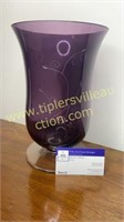 Polish Amethyst to clear etched vase