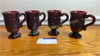 4 ruby cape cod mugs