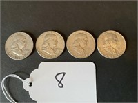 4 - 1962 D Franklin Half Dollars