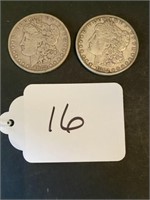 2 - 1882 Morgan Silver Dollars