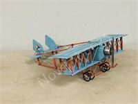 tin- WW1  airplane   11.5" x  13.5" wingspan