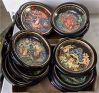 Asian Themed Decorative Plates, Two Flats