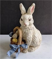Resin Bunny w/Basket, Approx 11' h