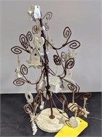 Metal Christmas Tree w/Ornaments, Approx 15" h