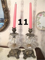 2 Cut Chrystal Candle Holders