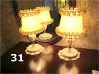 Milk Glass Dresser Lamps (Pair)