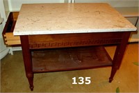 Marble Top End Table With Drawer