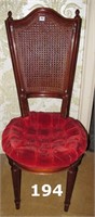 Cane Back & Velvet Seat Parlour Chair