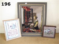 3 Needlepoint Pictures