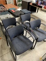 4 Blue Arm Chairs