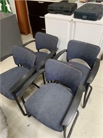 Set of 4 Blue Arm Chairs