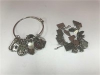 2 Charm bracelets-Many are sterling