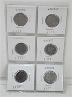 Six V Nickels  1889-1910