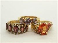 Beautiful Gold Plated Ladies .925 Silver Rings
