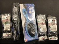 Don’t get Hairy- Brushes and hair ties -new