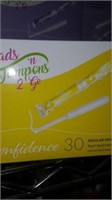 6 boxes (30's) regular absorbency tampons