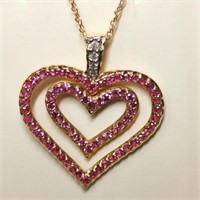 $5600 14K  Ruby(1.16ct) Diamond(0.04ct) Necklace
