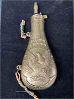 Patriotic Brass Hunting Powder Flask Eagle Made