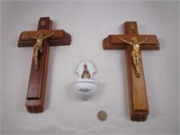 2 Crucifix d'extrême onction avec leurs mini-