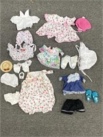 Lot of flower print doll clothes & heart shaped
