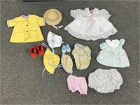 Raincoat doll clothes and shoes and bunny outfit