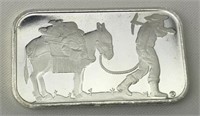 1oz Fine Silvertowne Prospector Silver Bar