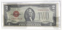 1928-D Two Dollar Red Seal $2 Bill No Motto