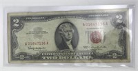 1963 Two Dollar Red Seal $2 Note No Motto